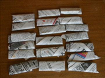 研いだ刃は研いでいない刃と間違わないように新聞紙にくるんで保管します。 